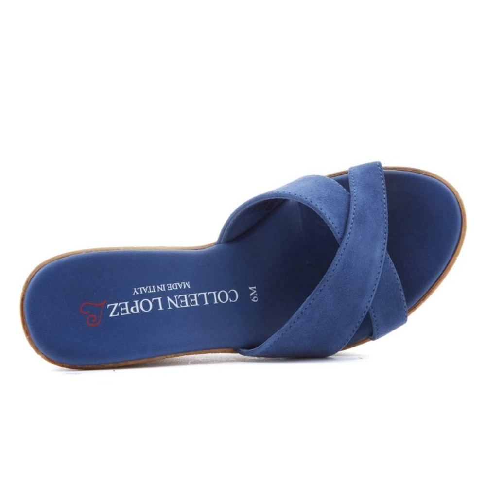 Colleen Lopez Women's Navy Suede Sandals size 8 1/2